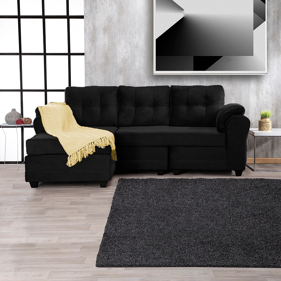 Seccional Queen Intercambiable Felpa Negro 3.1 2