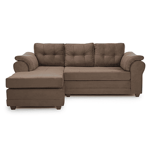 Seccional Queen Intercambiable Felpa Café 3.1
