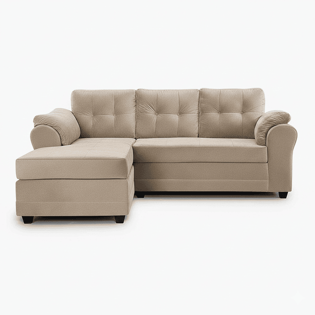 Seccional Queen Intercambiable Felpa Beige 3.1 3