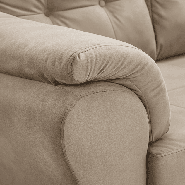 Seccional Queen Intercambiable Felpa Beige 3.1 4