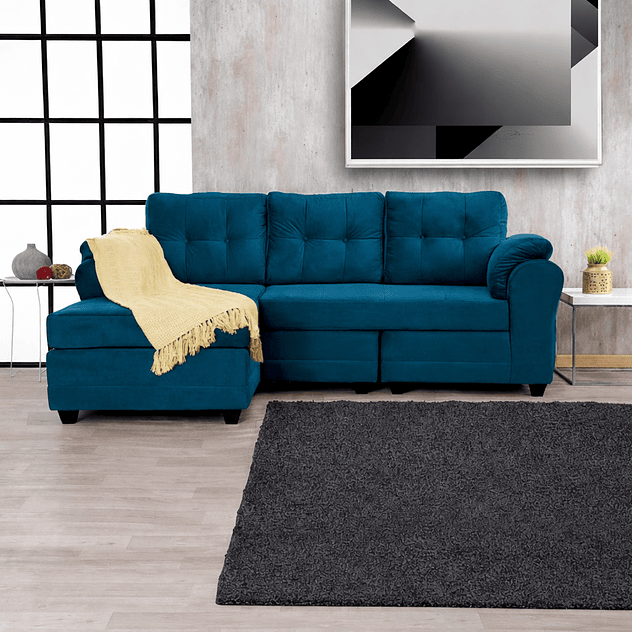 Seccional Queen Intercambiable Felpa Petroleo 3.1 2