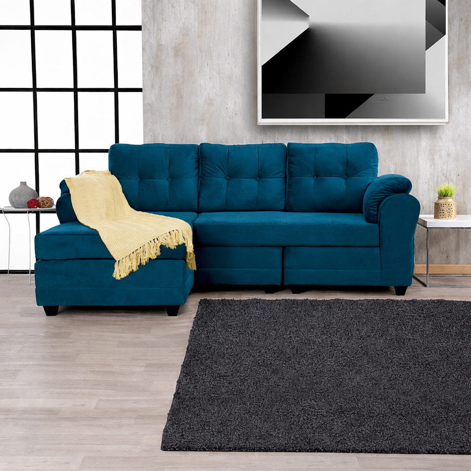 Seccional Queen Intercambiable Felpa Petroleo 3.1 2