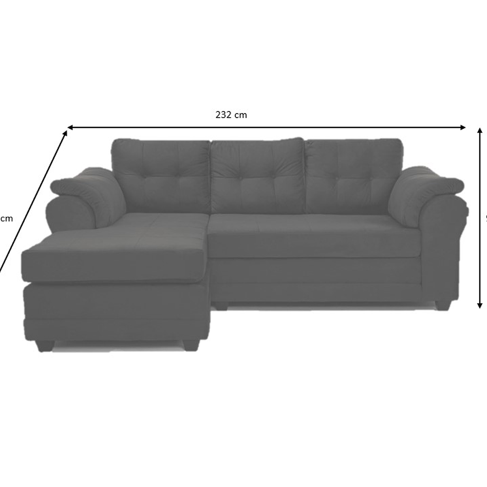 Seccional Queen Intercambiable Felpa Gris 3.1 4