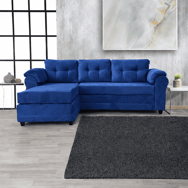 Seccional Queen Intercambiable Felpa Azul 3.1 2