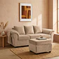 Sofá Ezeiza 3c + 1 Pouf Felpa Beige - Miniatura 2