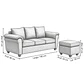 Sofá Ezeiza 3c + 1 Pouf Felpa Gris - Miniatura 8