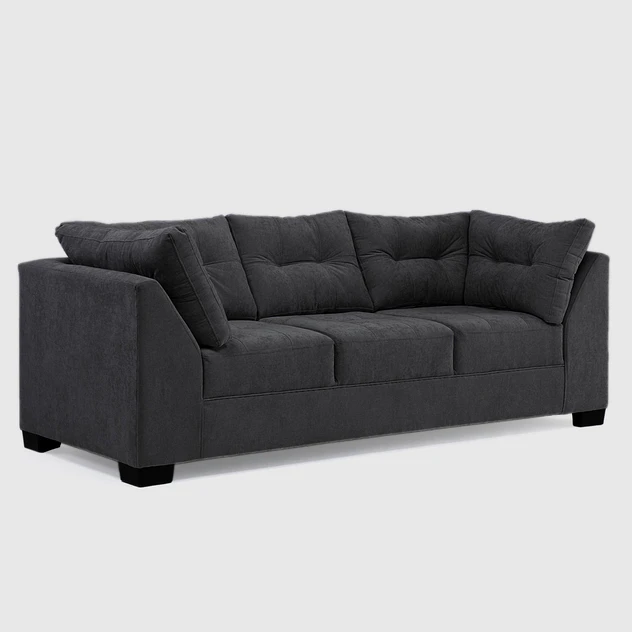 Sofá Edimburgo 3c Chenille Negro 3