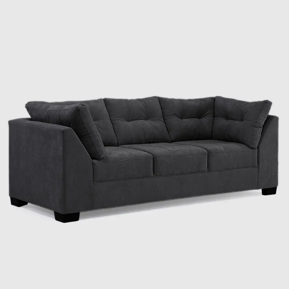 Sofá Edimburgo 3c Chenille Negro 3