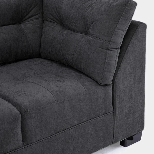 Sofá Edimburgo 3c Chenille Negro 6