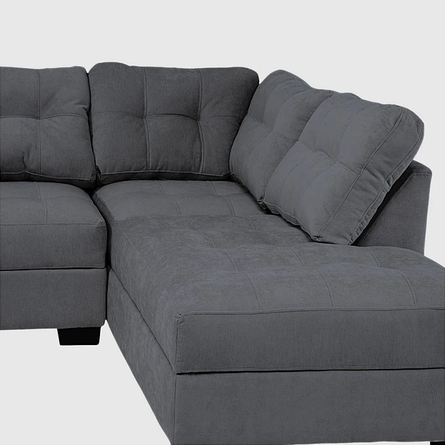 Seccional Edimburgo Derecho Chenille Gris Oscuro 6