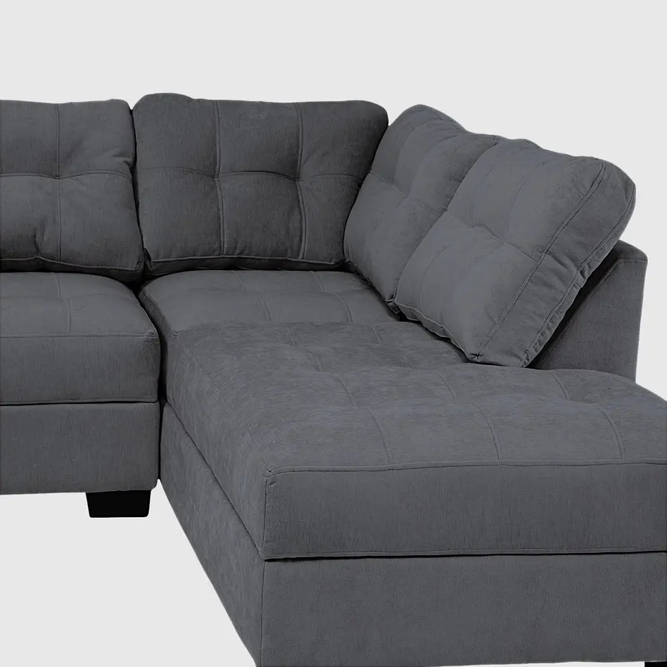 Seccional Edimburgo Derecho Chenille Gris Oscuro 6
