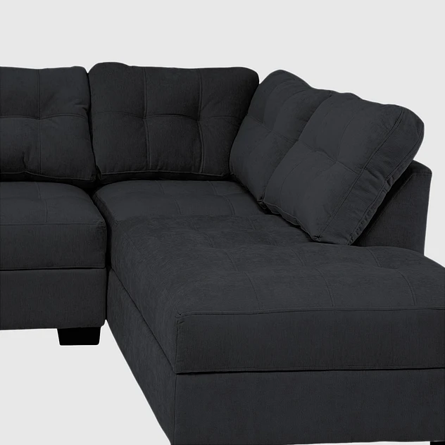 Seccional Edimburgo Derecho Chenille Negro 6