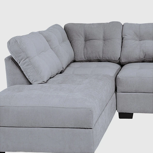 Seccional Edimburgo Izquierdo Chenille Gris Medio 6