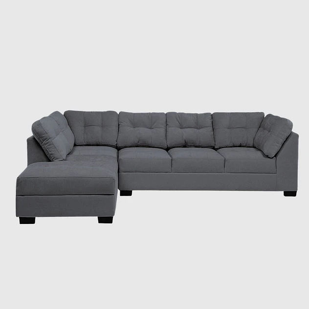 Seccional Edimburgo Izquierdo Chenille Gris Oscuro 1