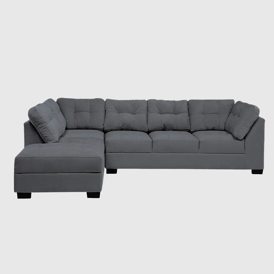 Seccional Edimburgo Izquierdo Chenille Gris Oscuro 1