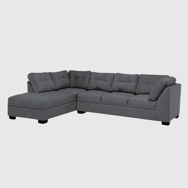 Seccional Edimburgo Izquierdo Chenille Gris Oscuro 3