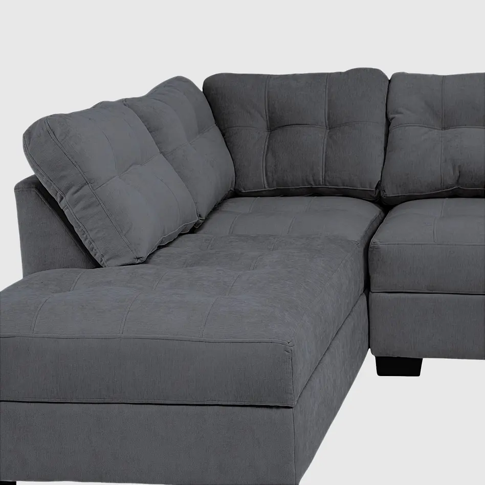 Seccional Edimburgo Izquierdo Chenille Gris Oscuro 6