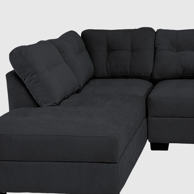 Seccional Edimburgo Izquierdo Chenille Negro 6