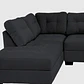 Seccional Edimburgo Izquierdo Chenille Negro - Miniatura 6