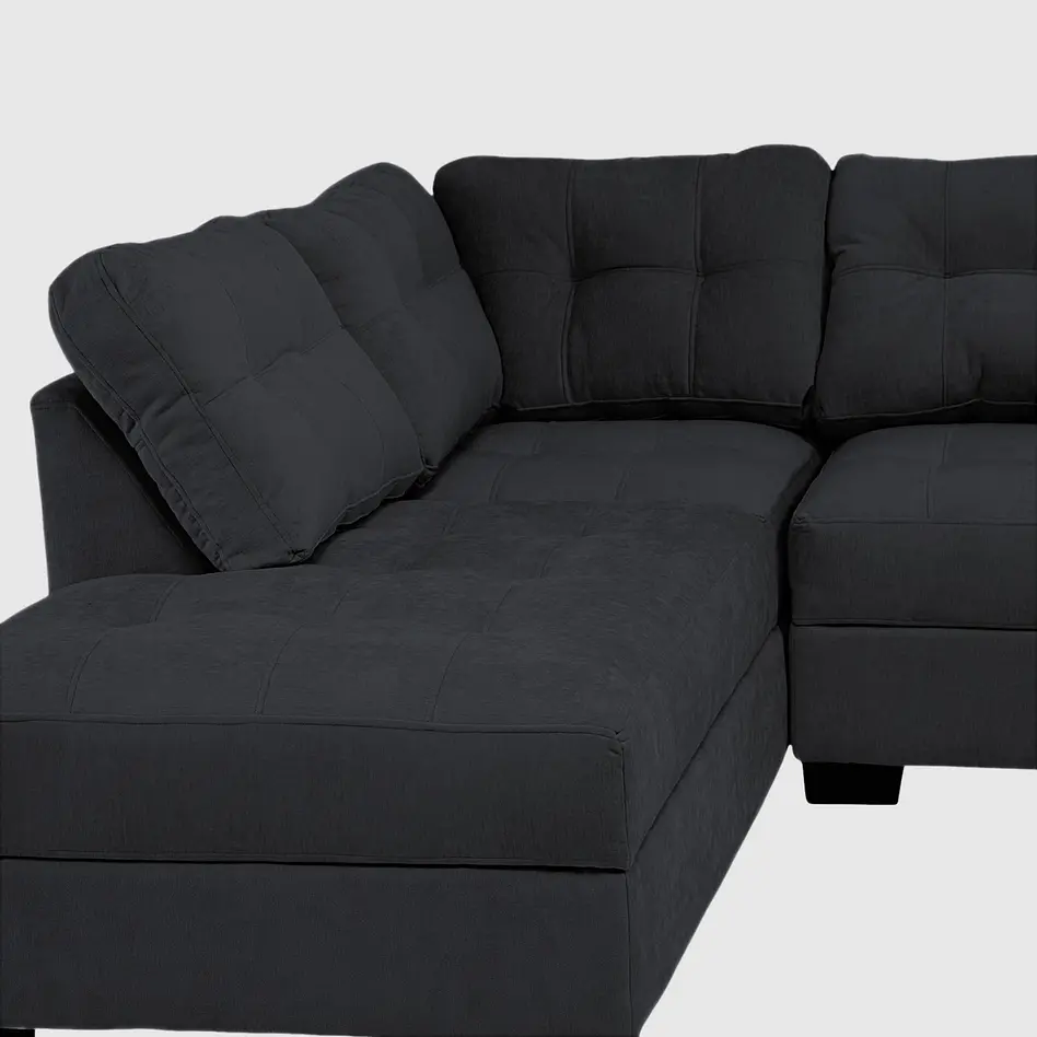Seccional Edimburgo Izquierdo Chenille Negro 6