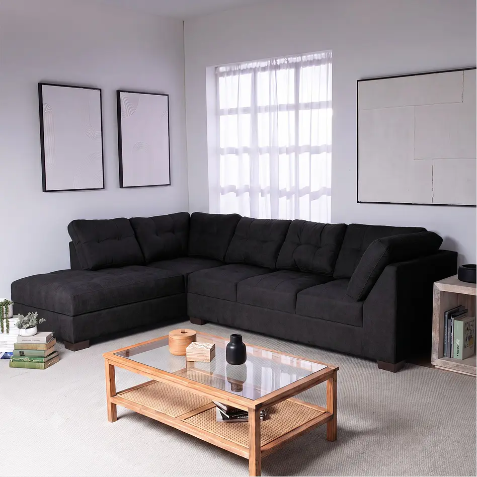 Seccional Edimburgo Izquierdo Chenille Negro 2