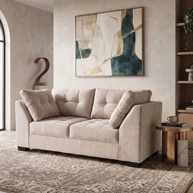 Sofá Edimburgo 2c Chenille Beige 2