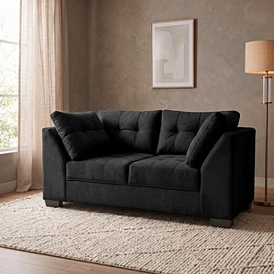 Sofá Edimburgo 2c Chenille Negro