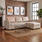 Seccional Denver Derecho Beige - Tela Aspecto Cuero - Miniatura 2