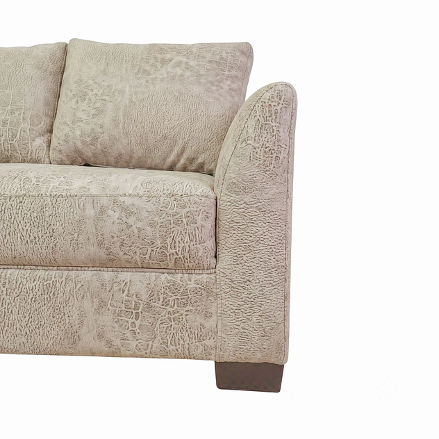 Seccional Denver Derecho Beige - Tela Aspecto Cuero 6