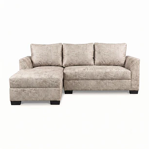 Seccional Denver Izquierdo Beige - Tela Aspecto Cuero
