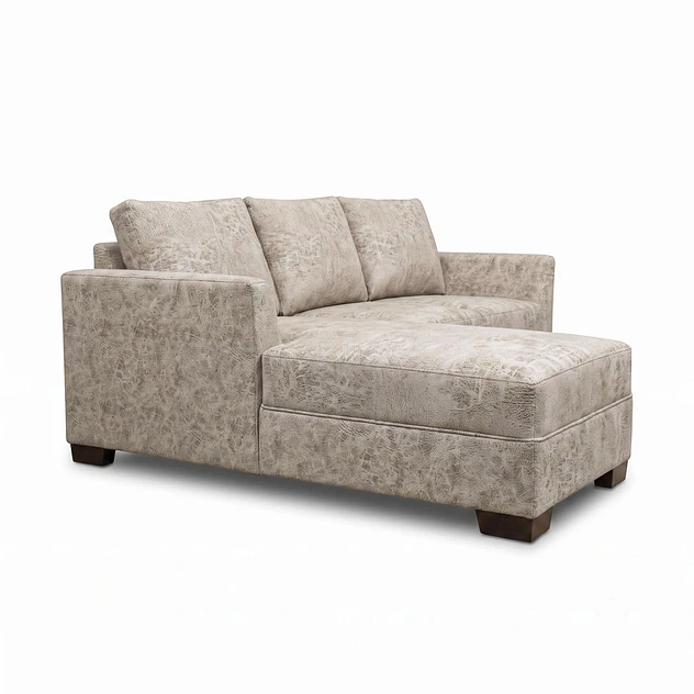 Seccional Denver Izquierdo Beige - Tela Aspecto Cuero 4