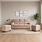 Sofá Boston 3c Felpa Beige + 2 Pouf - Miniatura 2