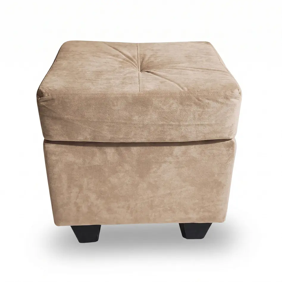 Sofá Boston 3c Felpa Beige + 2 Pouf 7