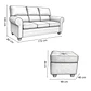 Sofá Boston 3c Felpa Café + 2 Pouf - Miniatura 9