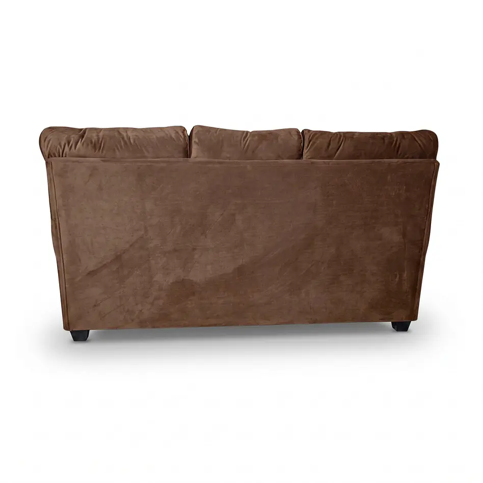 Sofá Boston 3c Felpa Café + 2 Pouf 6