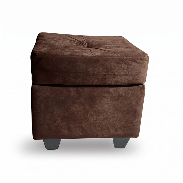 Sofá Boston 3c Felpa Café + 2 Pouf 7
