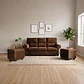 Sofá Boston 3c Felpa Café + 2 Pouf - Miniatura 2