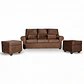 Sofá Boston 3c Felpa Café + 2 Pouf - Miniatura 1