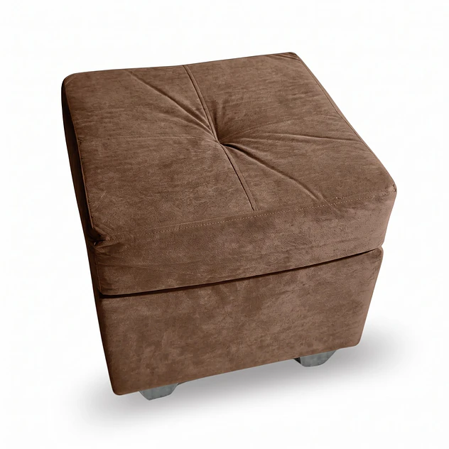 Sofá Boston 3c Felpa Café + 2 Pouf 8