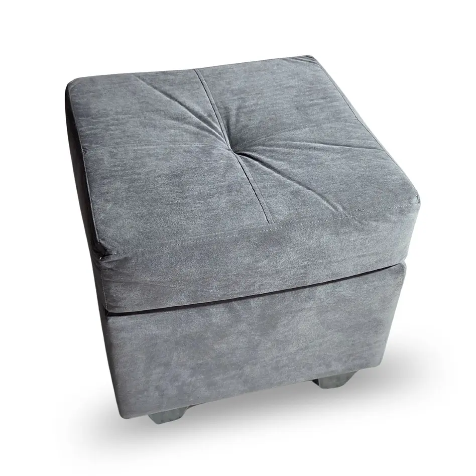 Sofá Boston 3c Felpa Gris + 2 Pouf 8