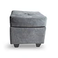 Sofá Boston 3c Felpa Gris + 2 Pouf - Miniatura 7