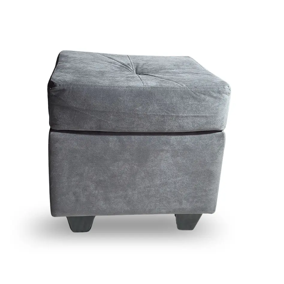 Sofá Boston 3c Felpa Gris + 2 Pouf 7