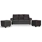 Sofá Boston 3c Felpa Negro + 2 Pouf - Miniatura 1