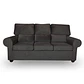 Sofá Boston 3c Felpa Negro + 2 Pouf - Miniatura 3