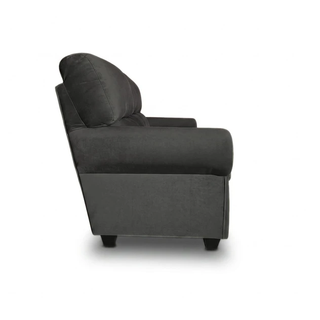 Sofá Boston 3c Felpa Negro + 2 Pouf 5