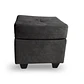 Sofá Boston 3c Felpa Negro + 2 Pouf - Miniatura 7
