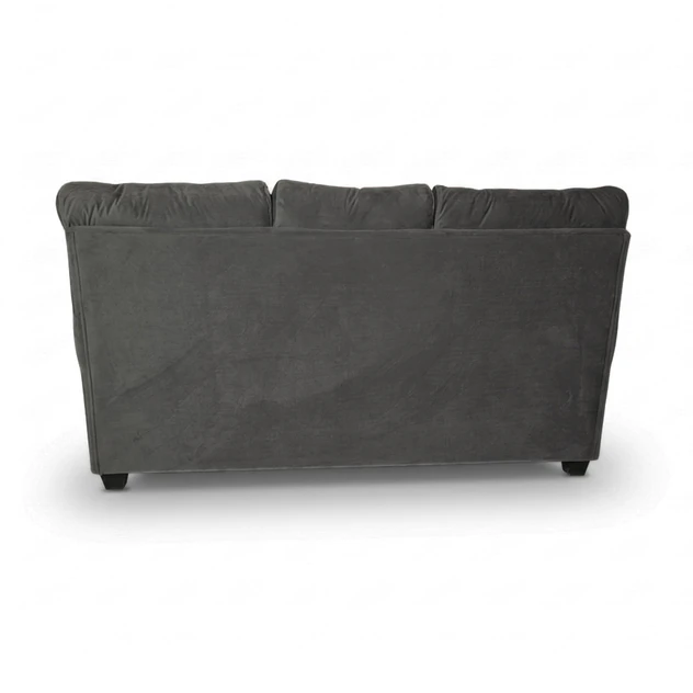 Sofá Boston 3c Felpa Negro + 2 Pouf 6