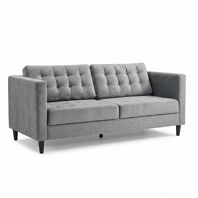 Sofá Siena Felpa Gris 202 cm 1