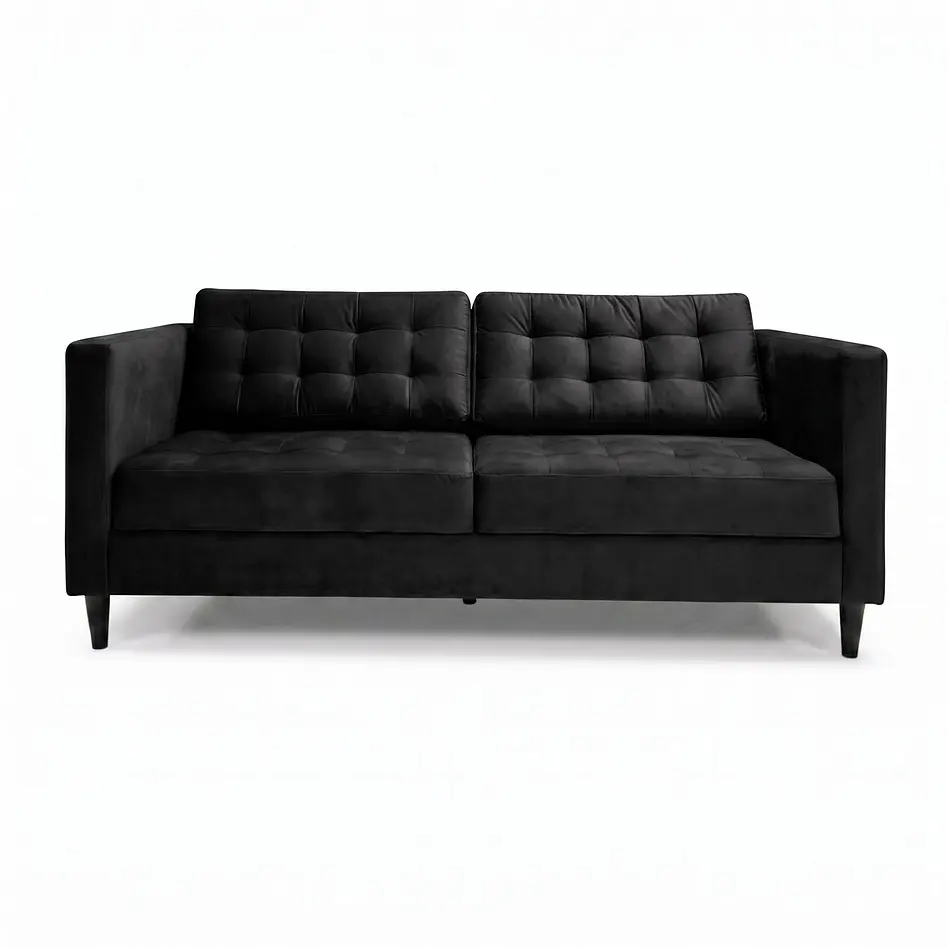 Sofá Siena Felpa Negro 202 cm 3
