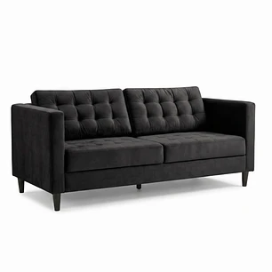 Sofá Siena Felpa Negro 202 cm